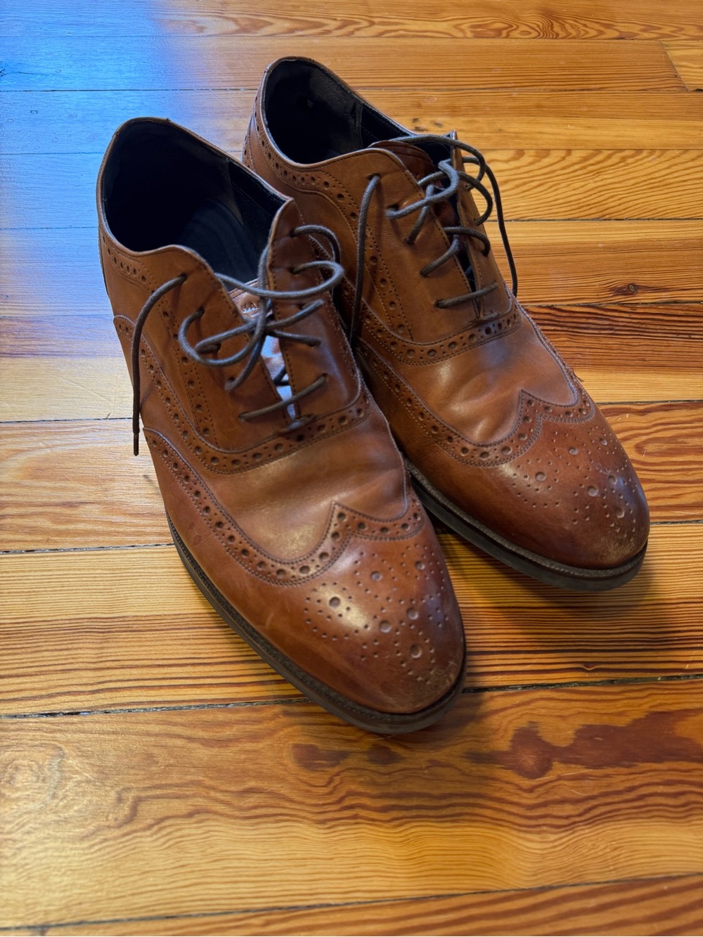Cole Haan Brown Leather Wingtip Oxfords